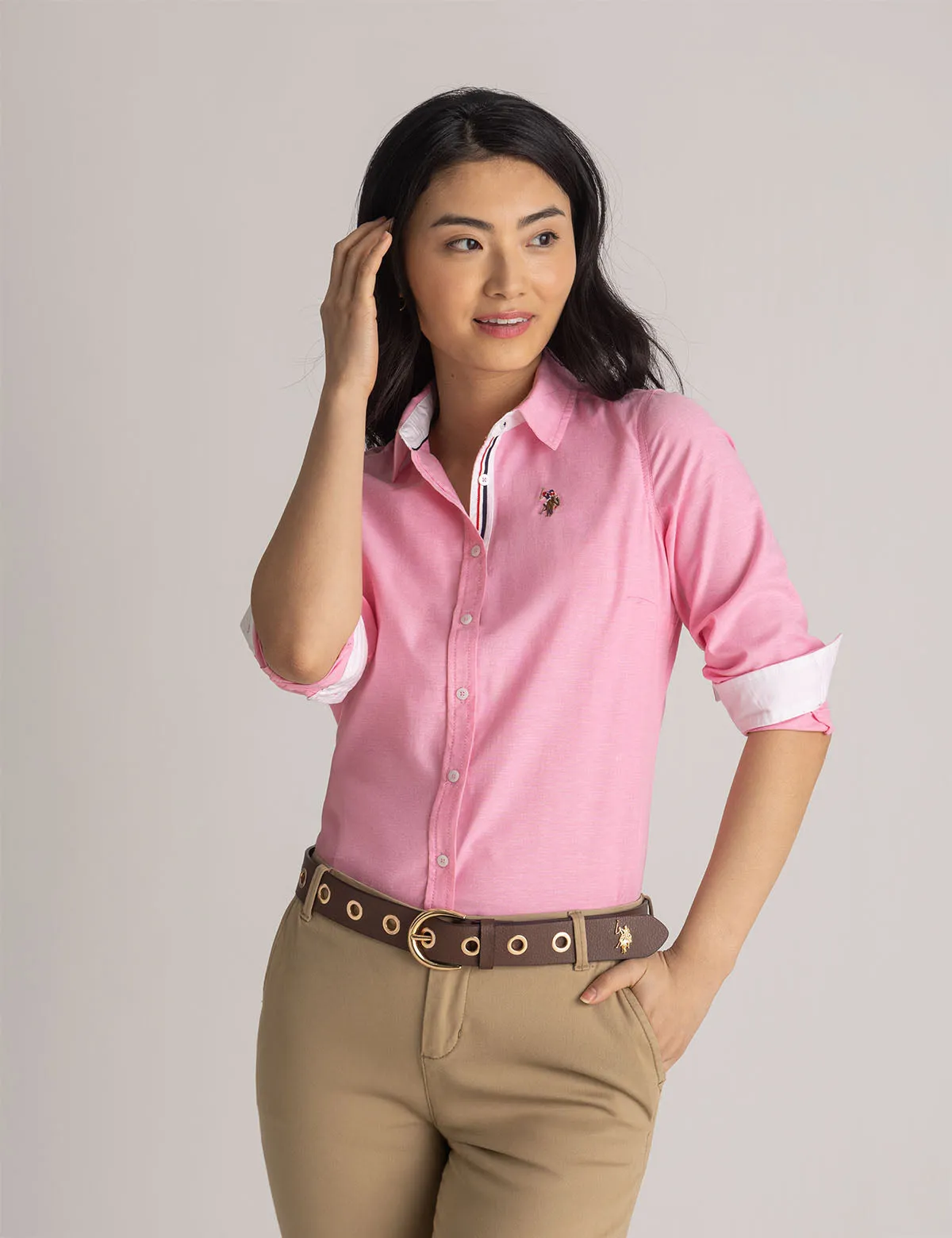 LONG SLEEVE SOLID STRETCH OXFORD SHIRT