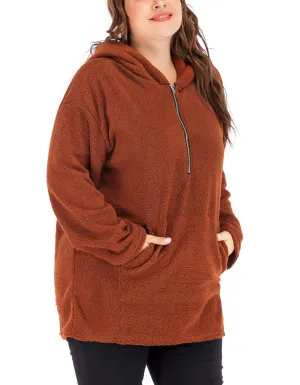 Long-sleeved Hooded Lamb Hair Large Size Sweater