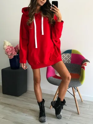 Loose Fashion Long Sleeve Hooded Sweatshirt