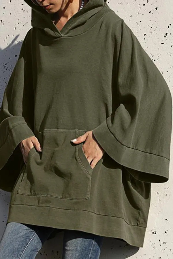 Loose Hooded Sweatshirt