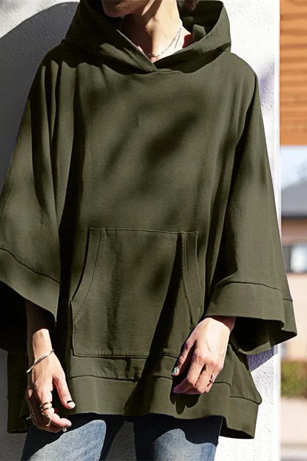 Loose Hooded Sweatshirt