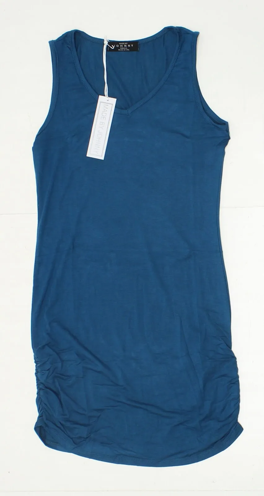 Made by Johnny Women's Sleeveless Stretch Tunic Tank Top Teal Small