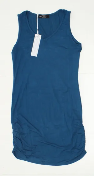 Made by Johnny Women's Sleeveless Stretch Tunic Tank Top Teal Small
