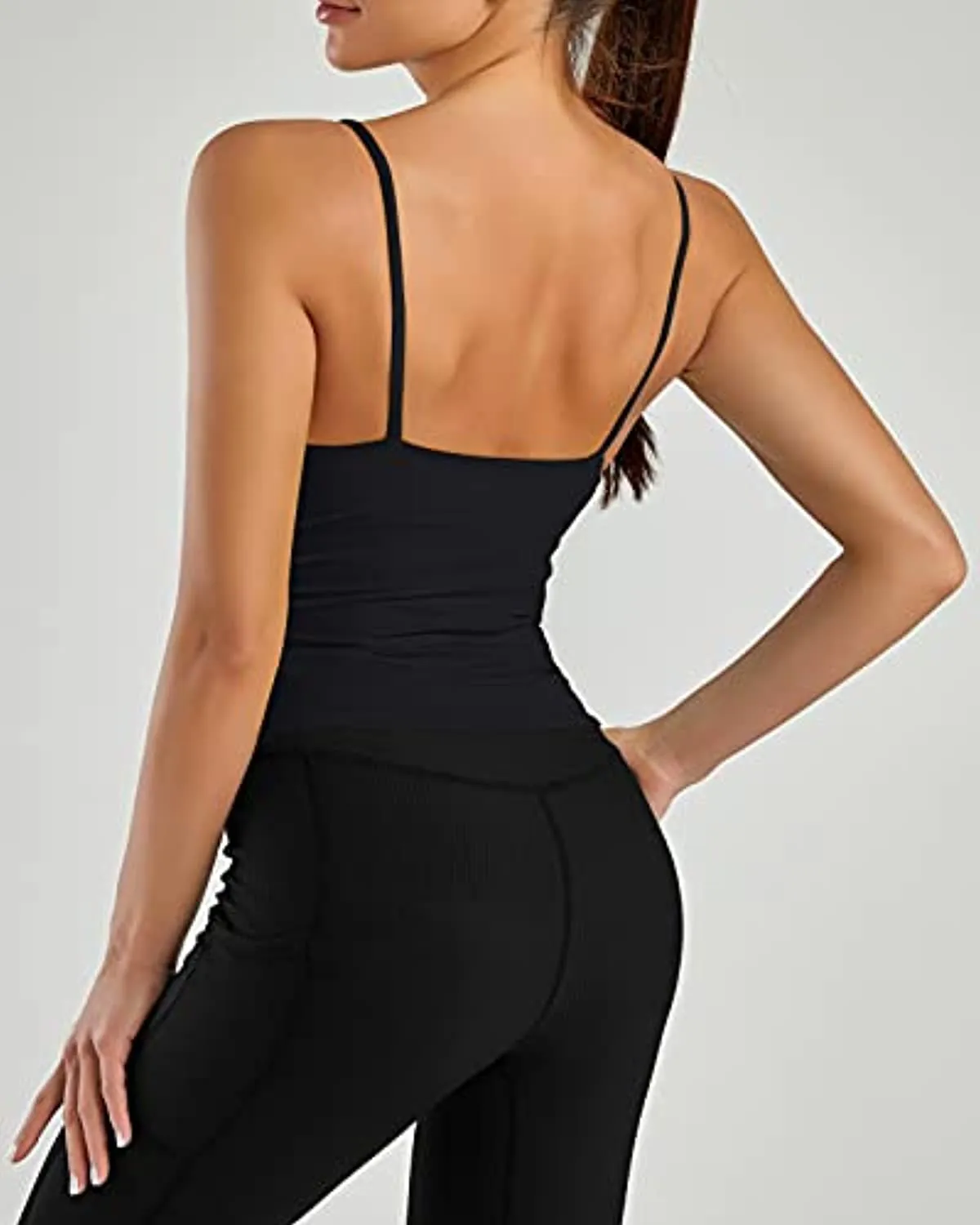Mafulus Women's Scoop Neck Padded Sports Bra Casual Fitness Workout Running Shirts Yoga Tank Top