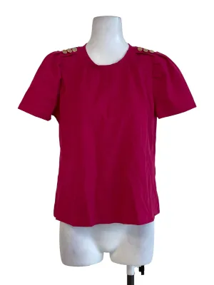 Magenta Plain Tshirt Top