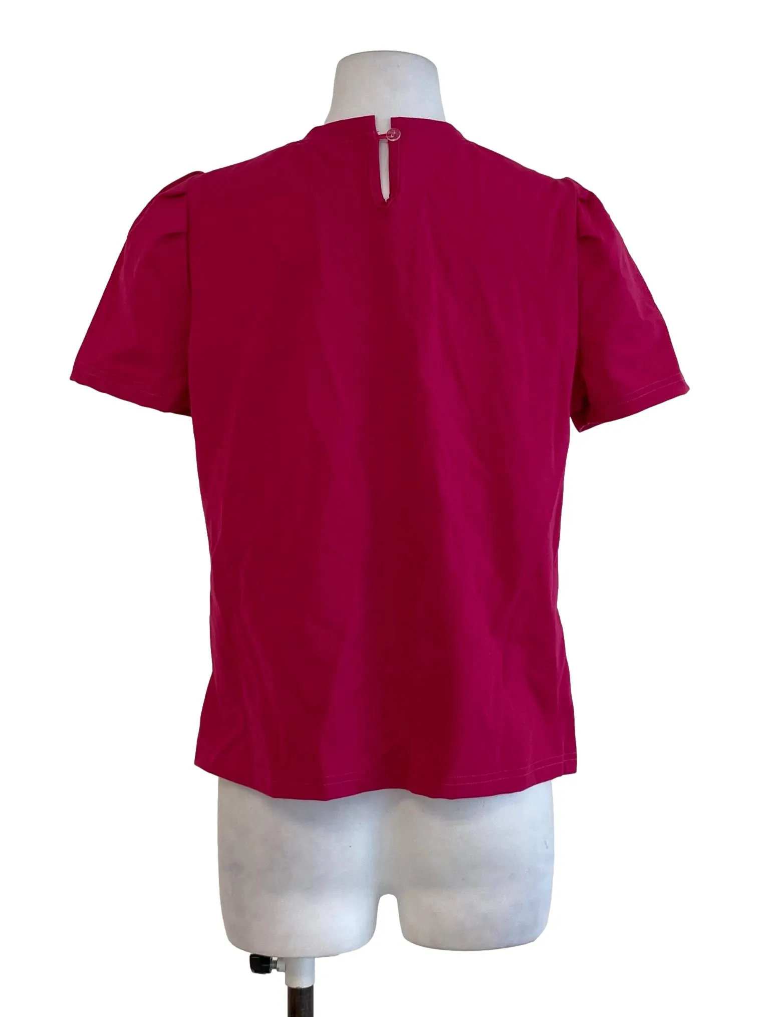 Magenta Plain Tshirt Top