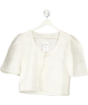 Maison Cleo Cream Agnes Blouse 100% Silk UK 8