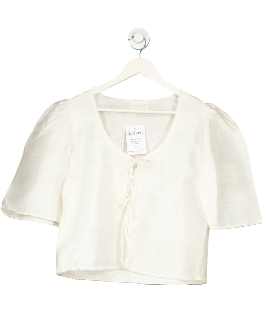 Maison Cleo Cream Agnes Blouse 100% Silk UK 8