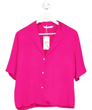 MANGO Pink Button Up Blouse UK 12