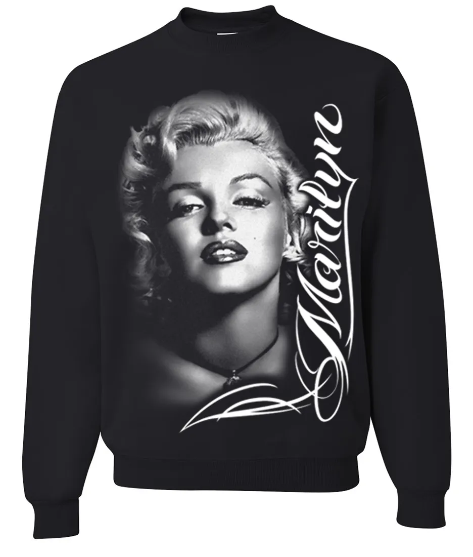 Marilyn Monroe Portrait Signature Crewneck Sweatshirt