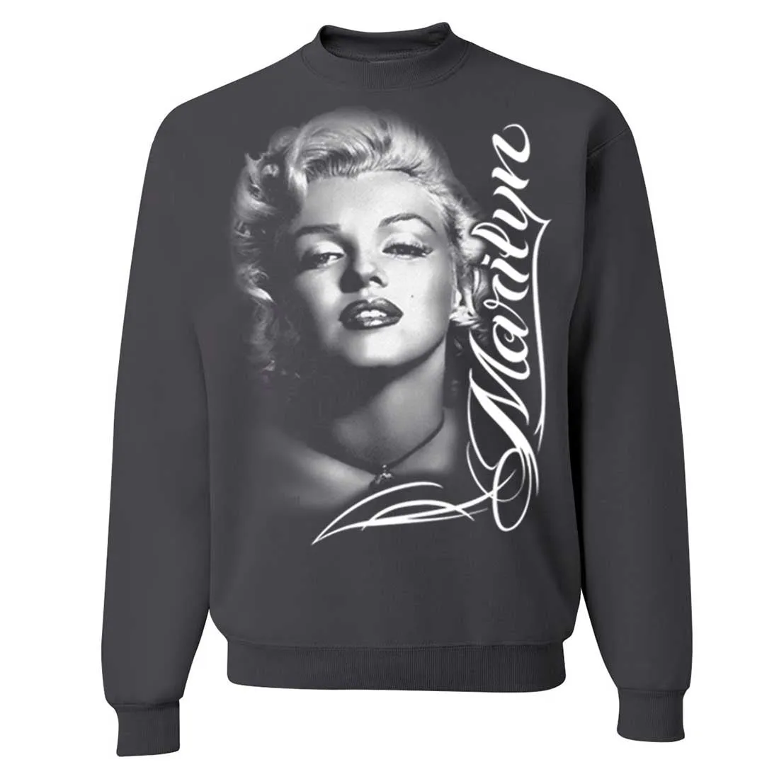 Marilyn Monroe Portrait Signature Crewneck Sweatshirt