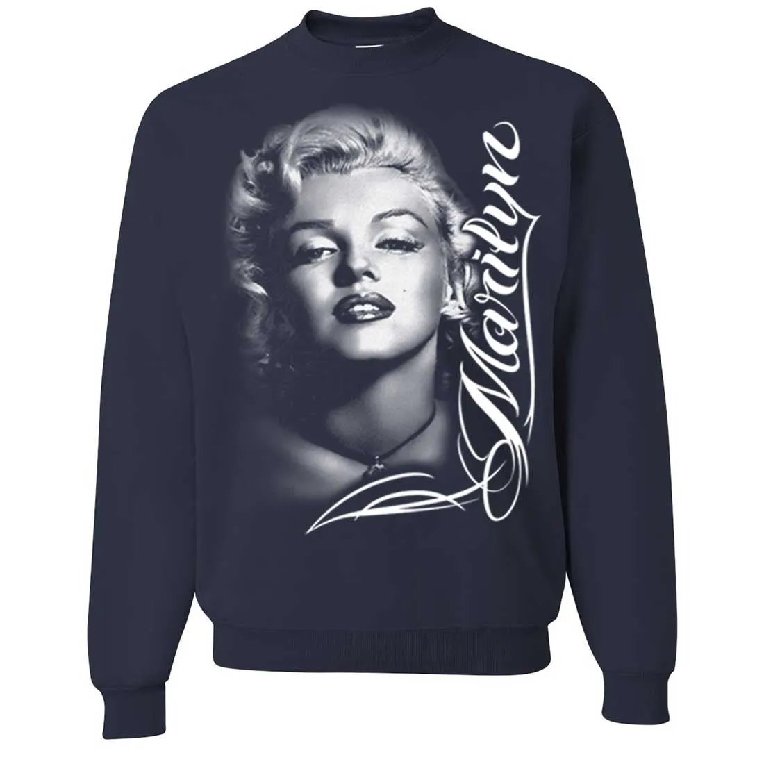 Marilyn Monroe Portrait Signature Crewneck Sweatshirt