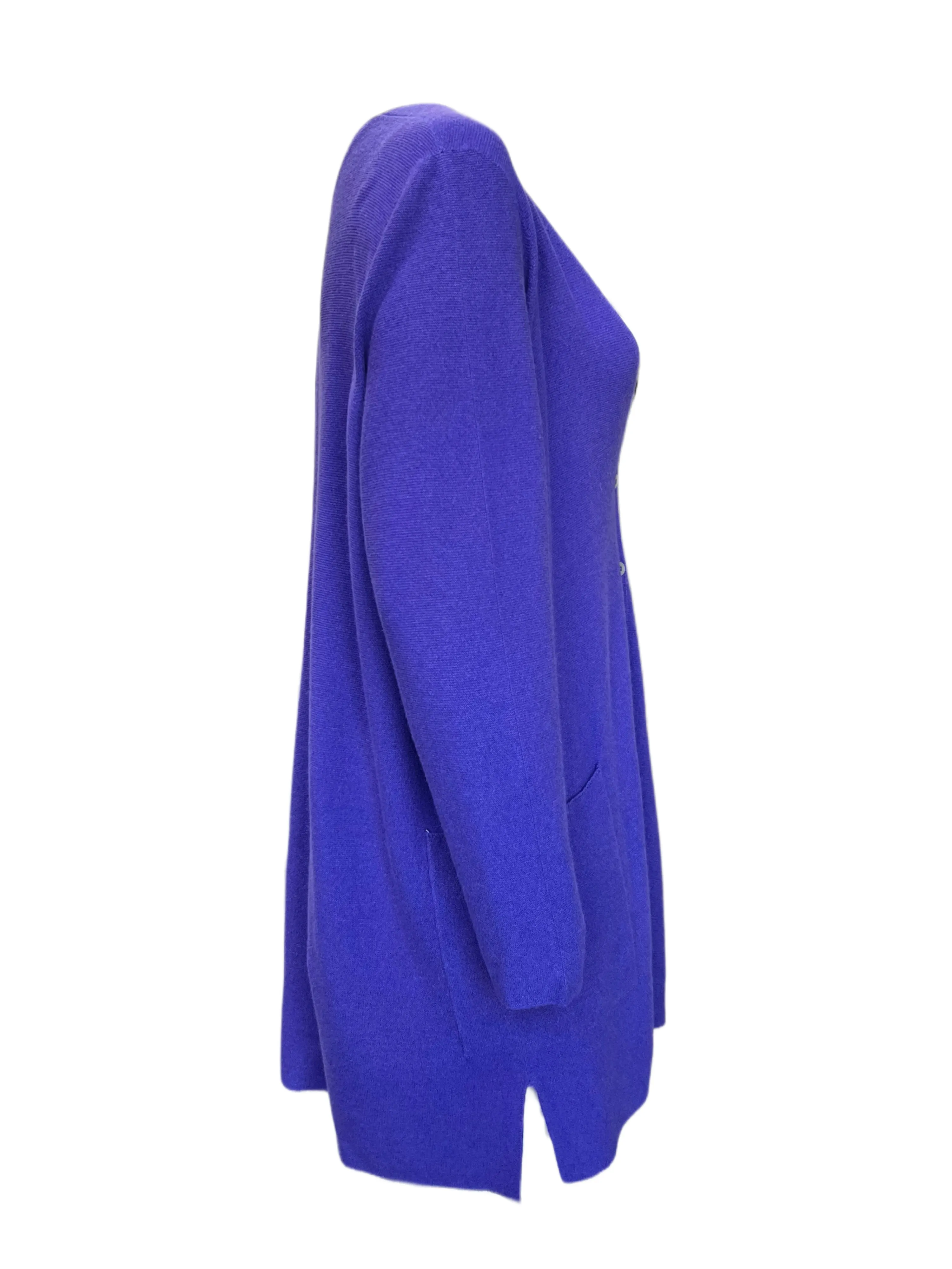 Marina Rinaldi Women's Blue Maiori Virgin Wool Cardigan NWT
