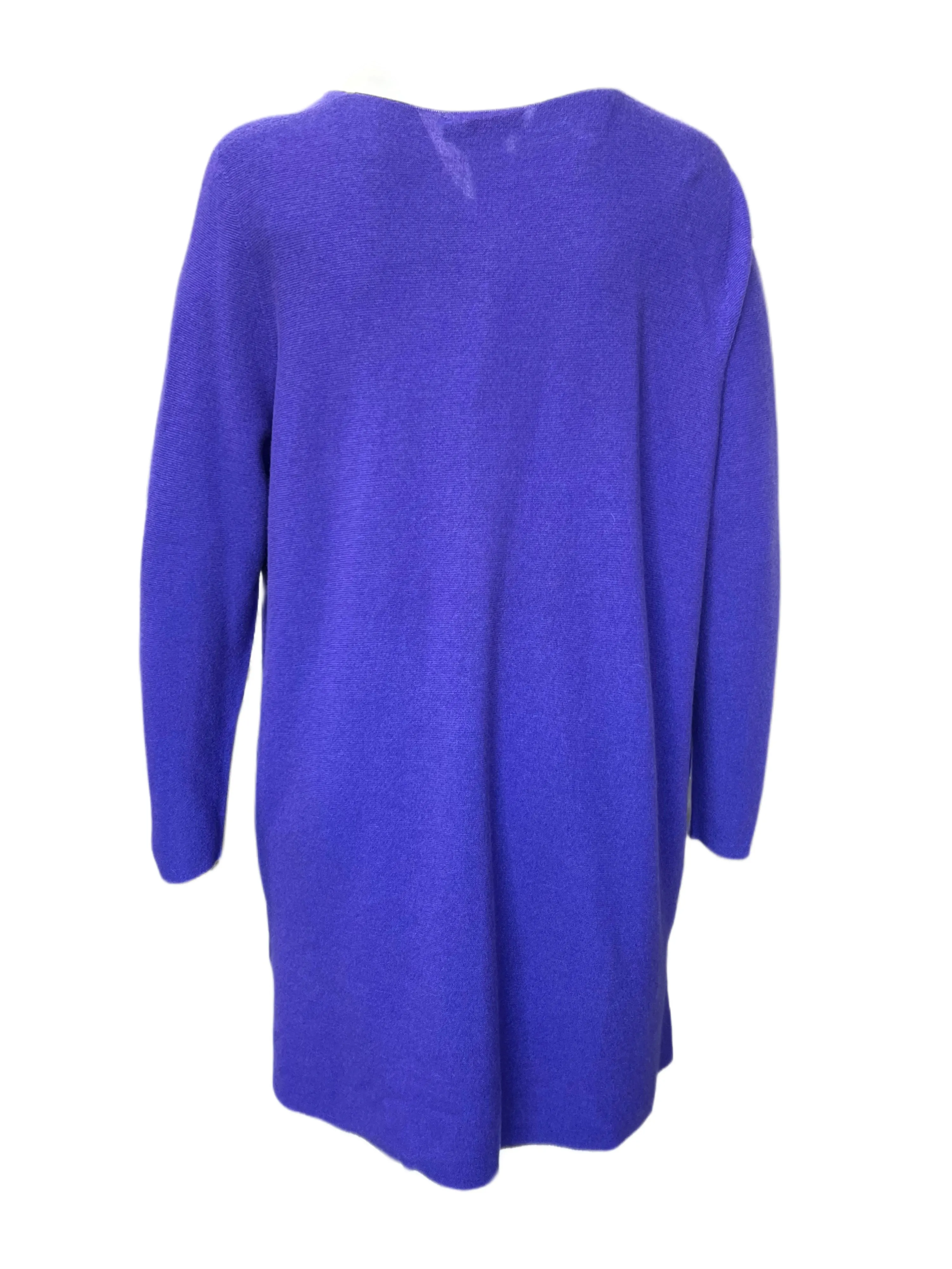 Marina Rinaldi Women's Blue Maiori Virgin Wool Cardigan NWT
