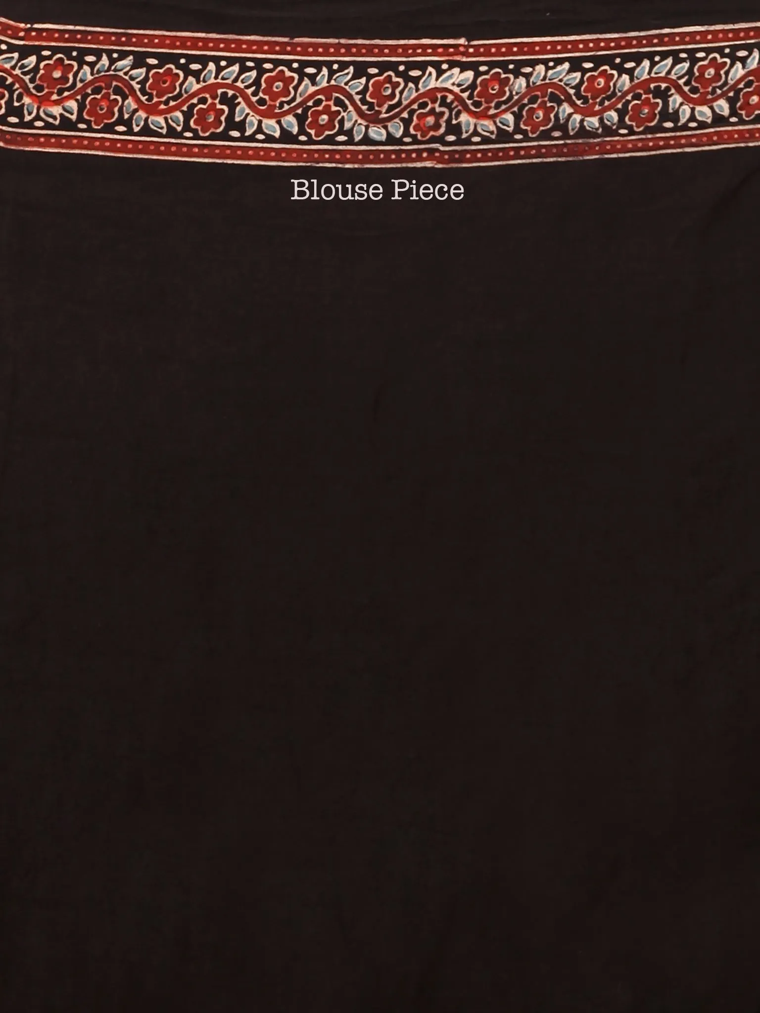 Maroon Black Indigo Ajrakh Hand Block Printed Modal Silk Saree in Natural Colors - S031703376
