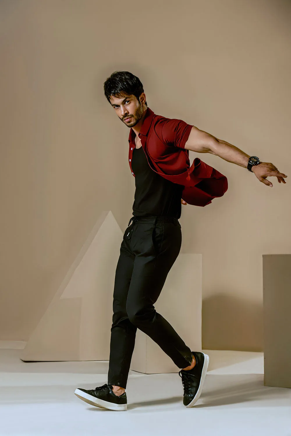 Maroon Half Sleeves Jersey Shirt