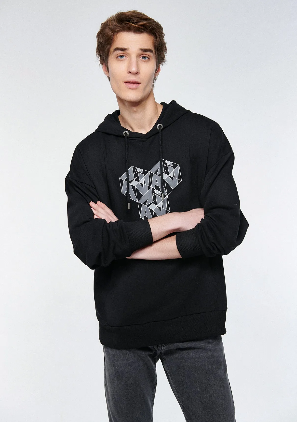 Mavi Logo Printed Black Sweatshirt