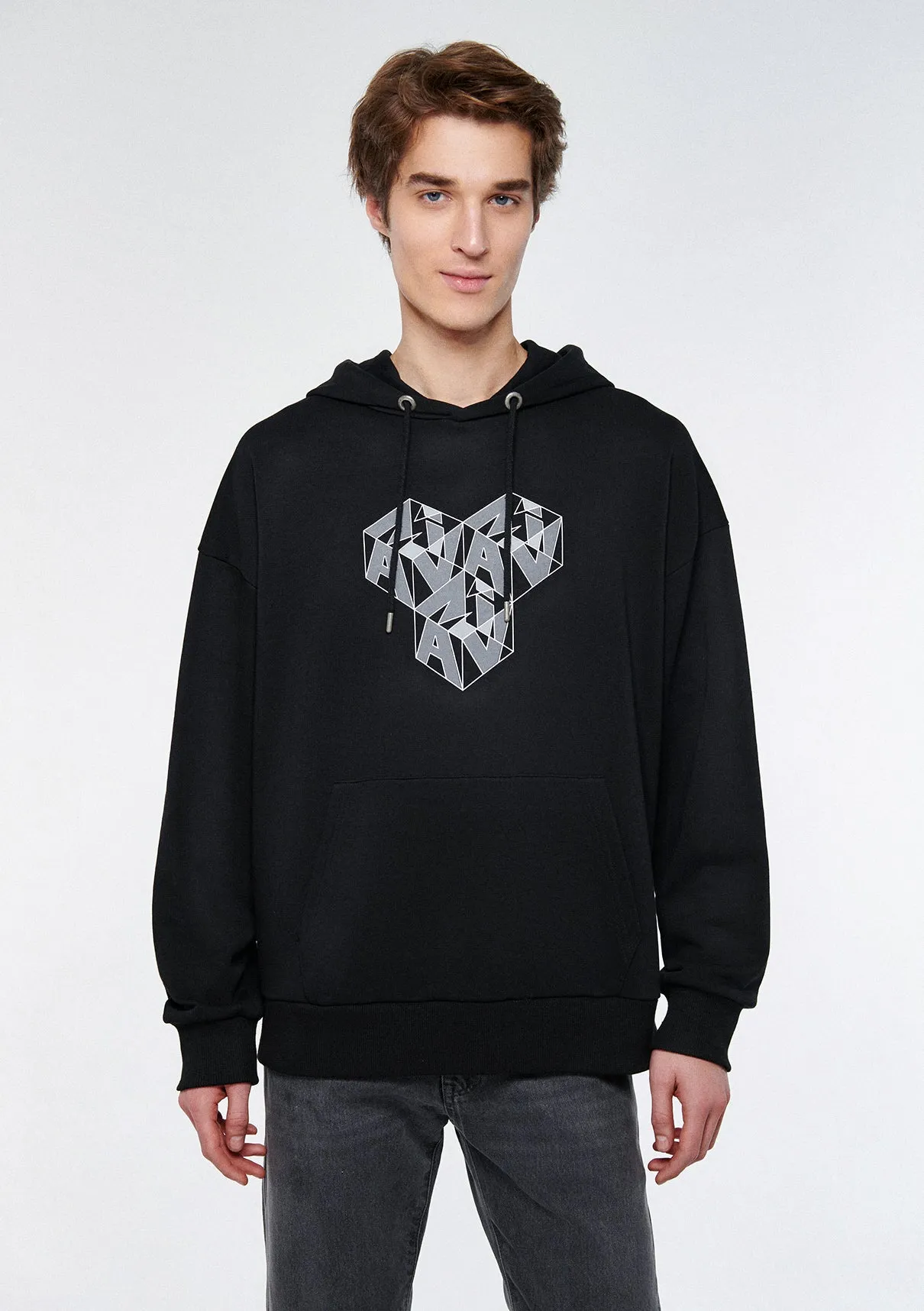 Mavi Logo Printed Black Sweatshirt