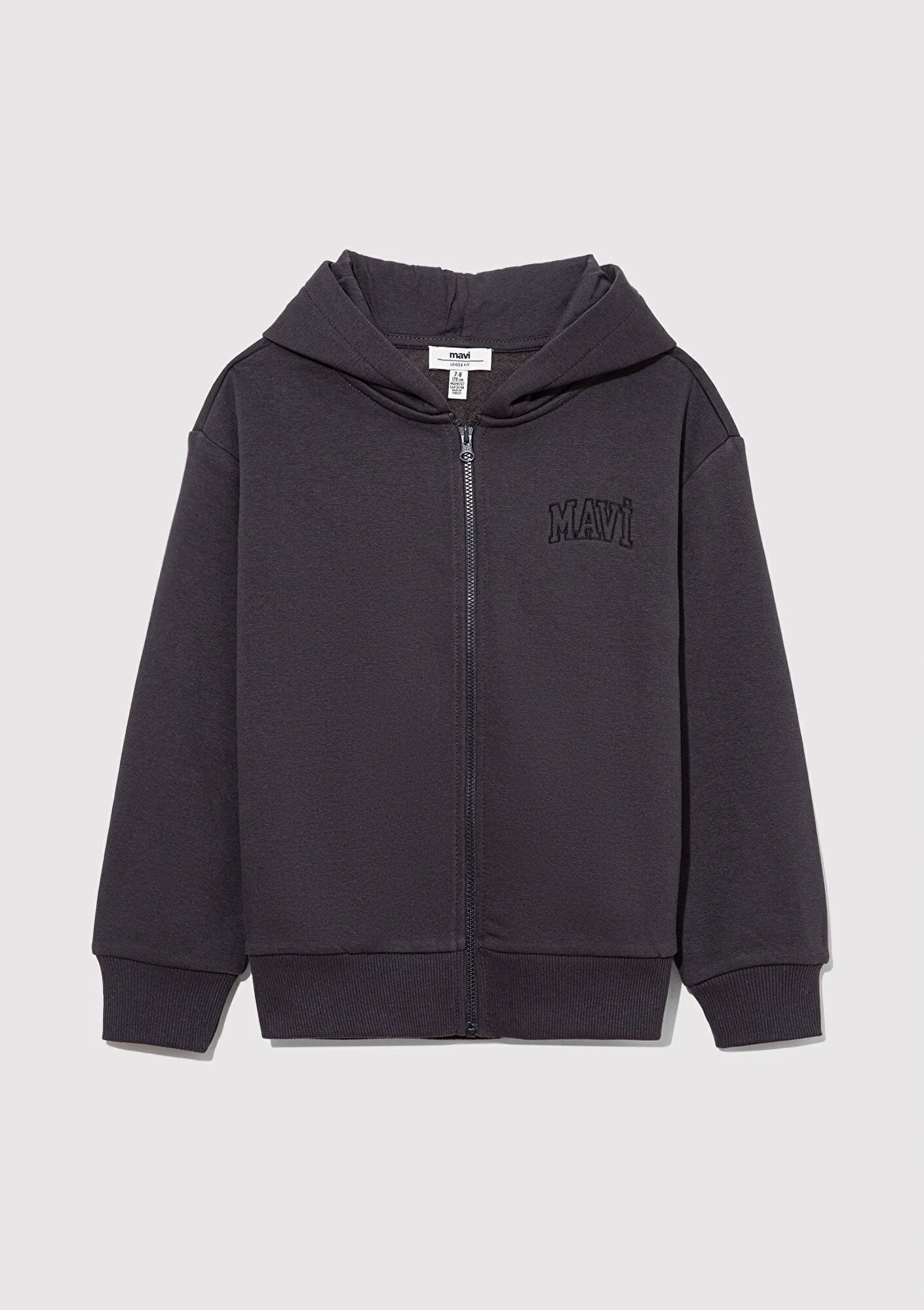 Mavi Logo Printed Hooded Anthracite Sweatshirt
