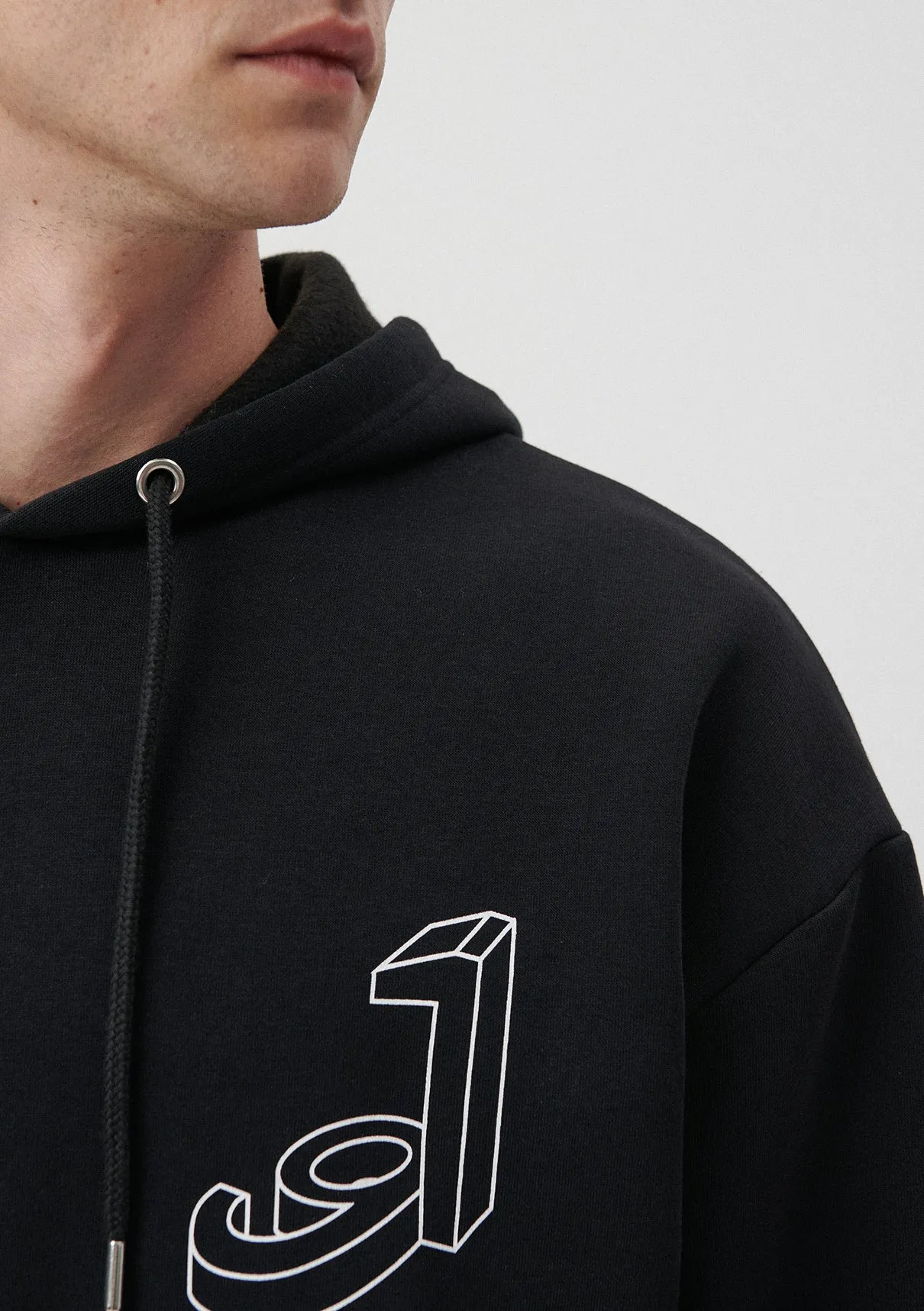 Mavi Logo Printed Hooded Black Sweatshirt