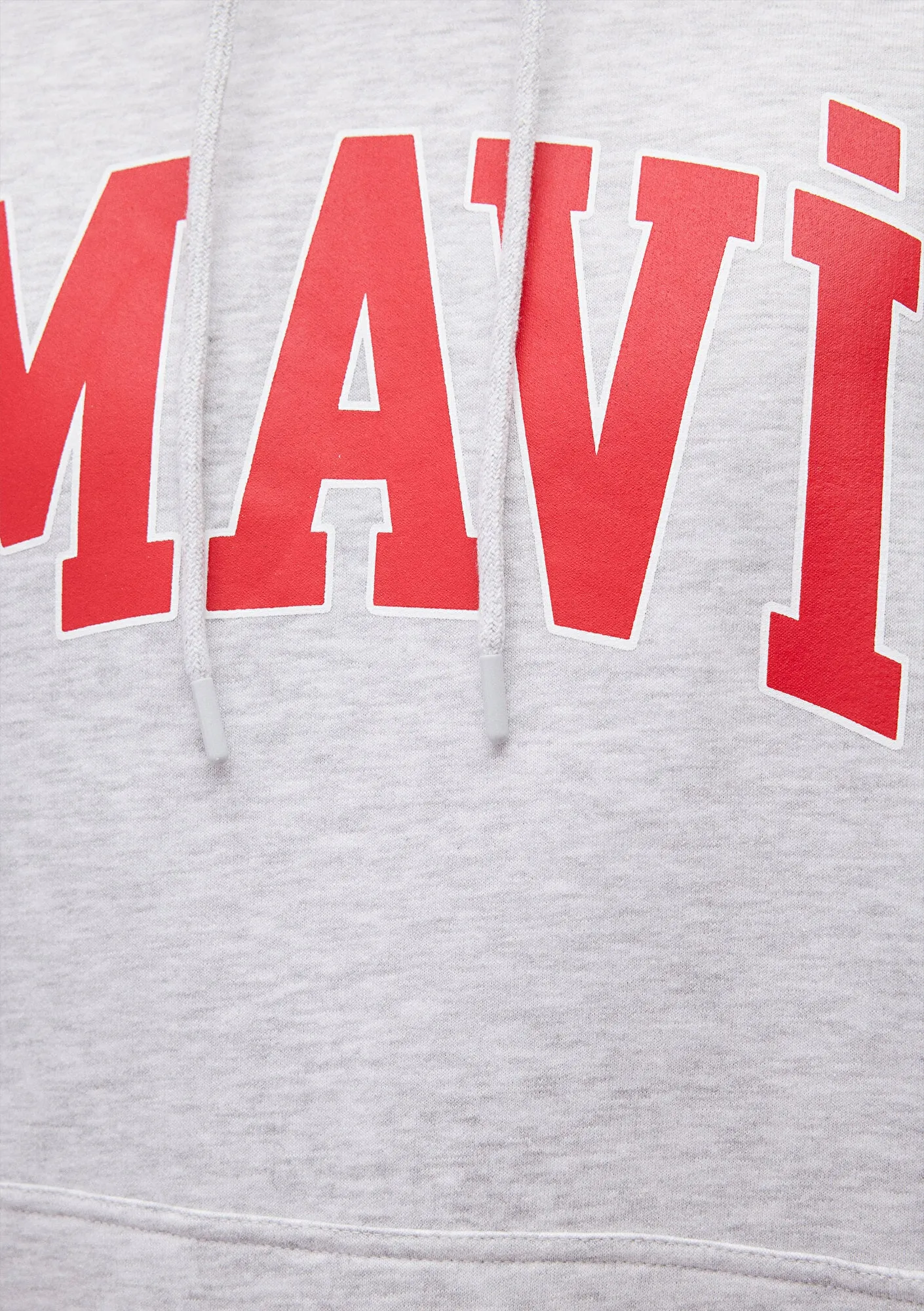 Mavi Logo Printed Hooded Grey Sweatshirt