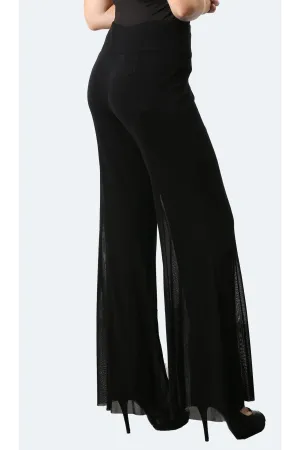 MAXIMA Mesh Lined Flared Pants BLACK