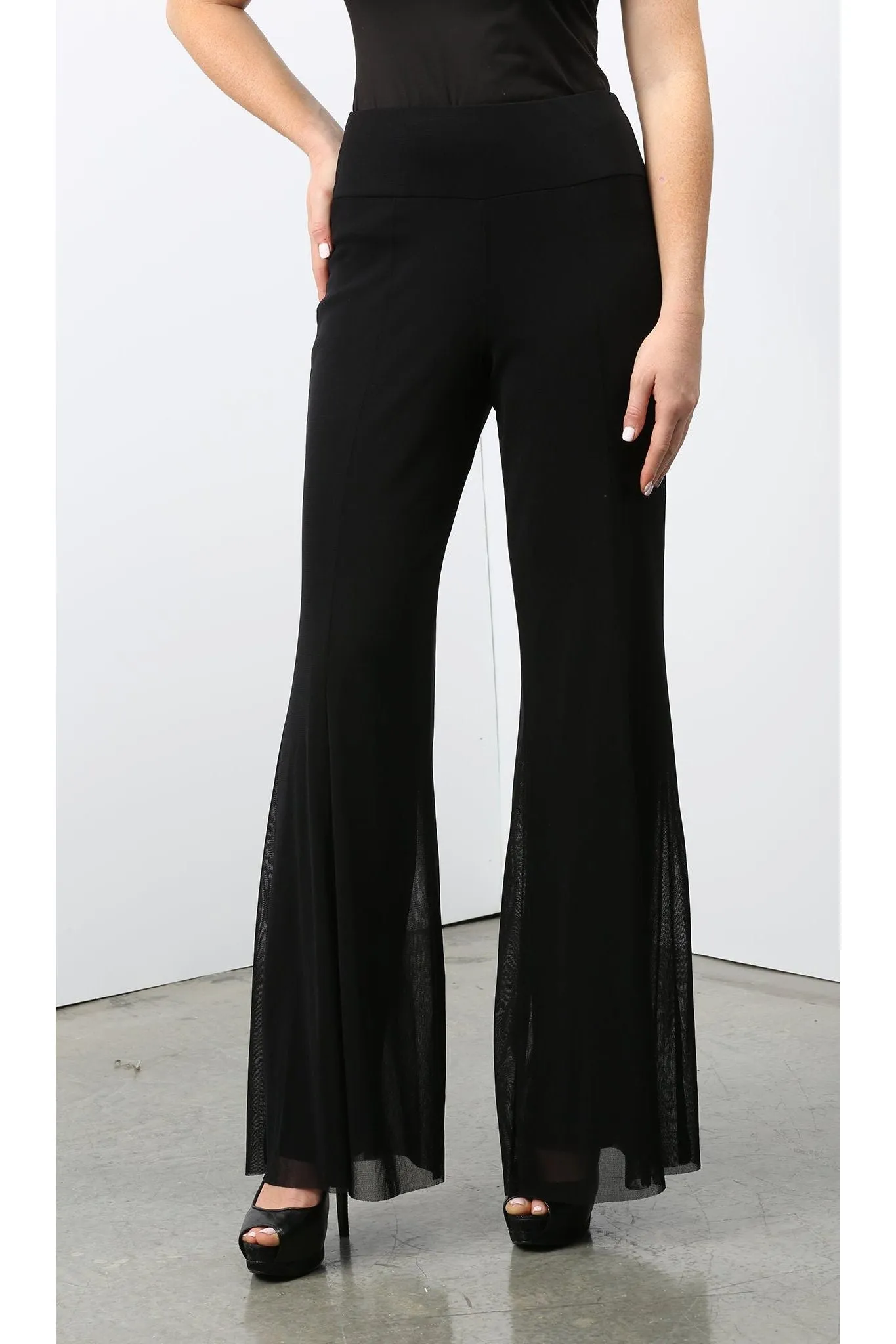 MAXIMA Mesh Lined Flared Pants BLACK