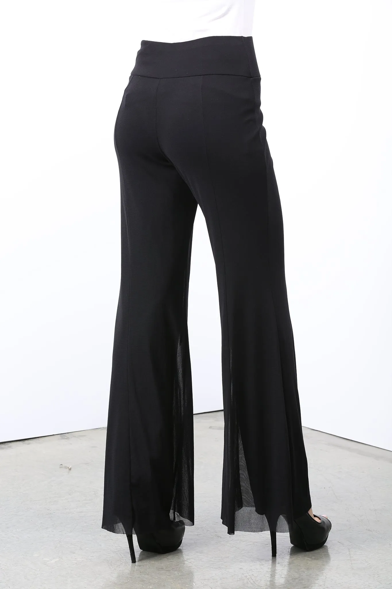 MAXIMA Mesh Lined Flared Pants BLACK