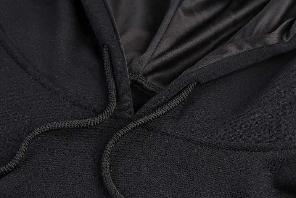 Medium and Long Velvet Hooded Sweater