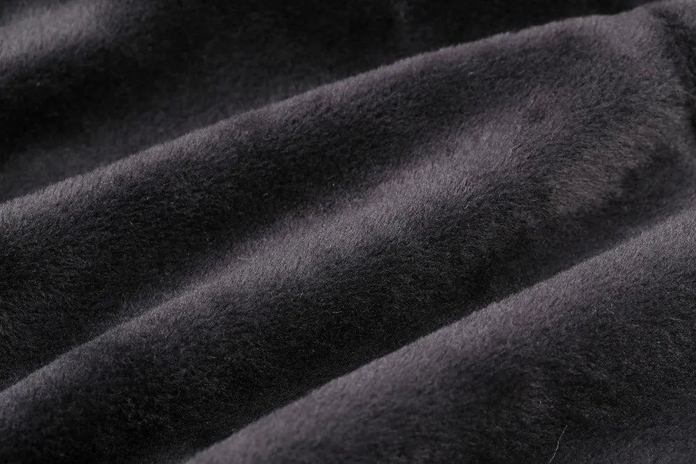 Medium and Long Velvet Hooded Sweater