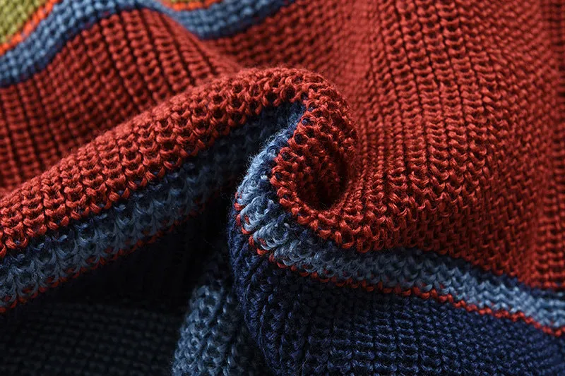 MEN'S COLORBLOCK LAPEL SWEATER JACKET