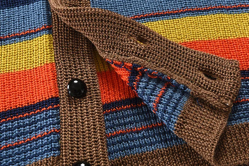 MEN'S COLORBLOCK LAPEL SWEATER JACKET