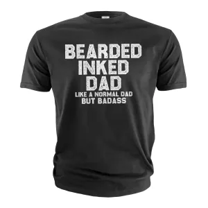 Men's Father's day dad T-shirt beard and tattoos tee shirt dad gifts birthday funny tee