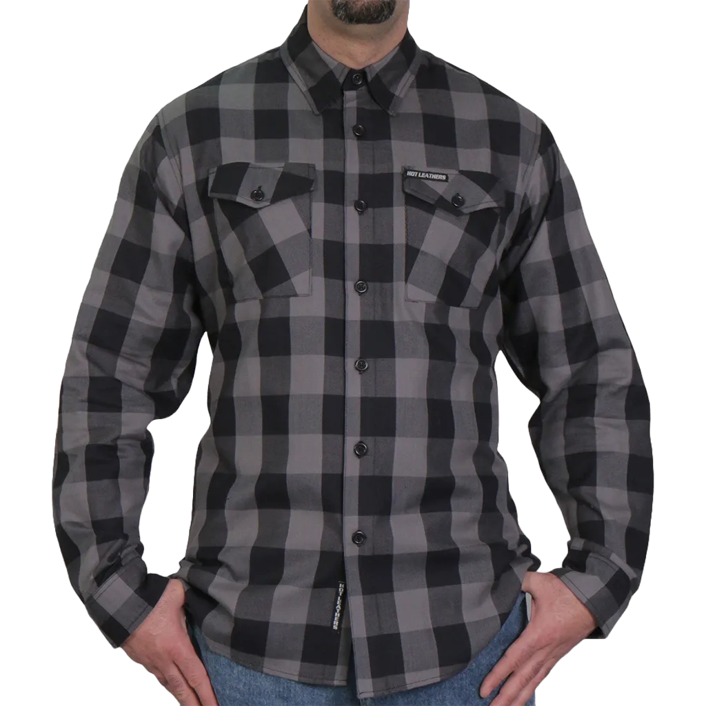 Men's Flannel Shirt in Black & Gray