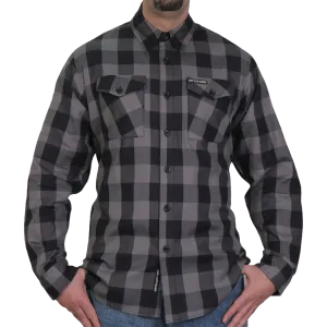 Men's Flannel Shirt in Black & Gray