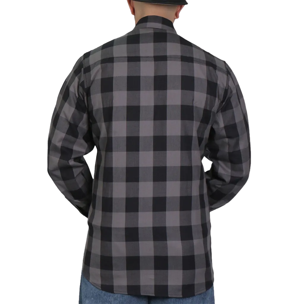 Men's Flannel Shirt in Black & Gray
