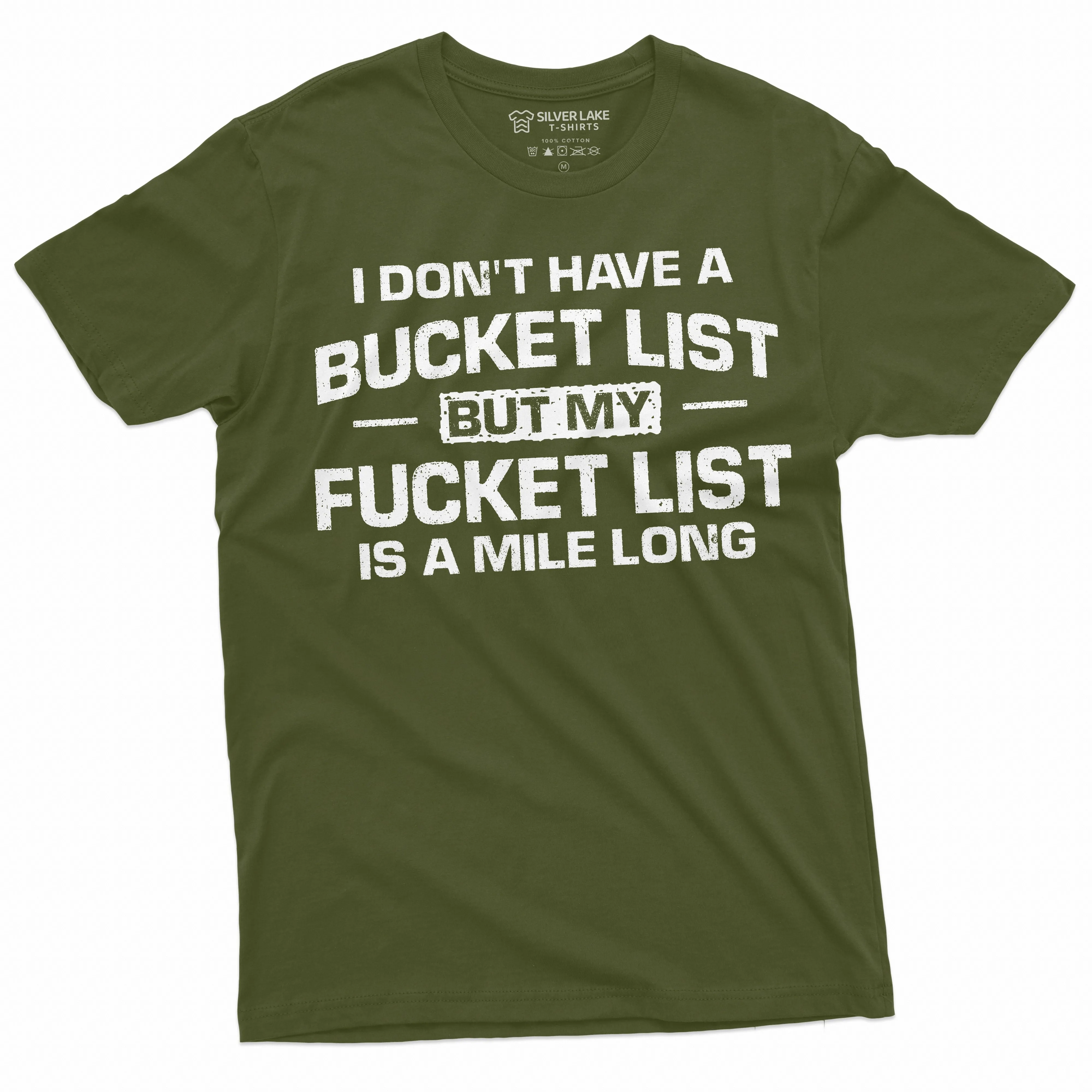Men's Funny Bucket Fucket List T-shirt Birthday Humorous adult humor Gift Tshirt