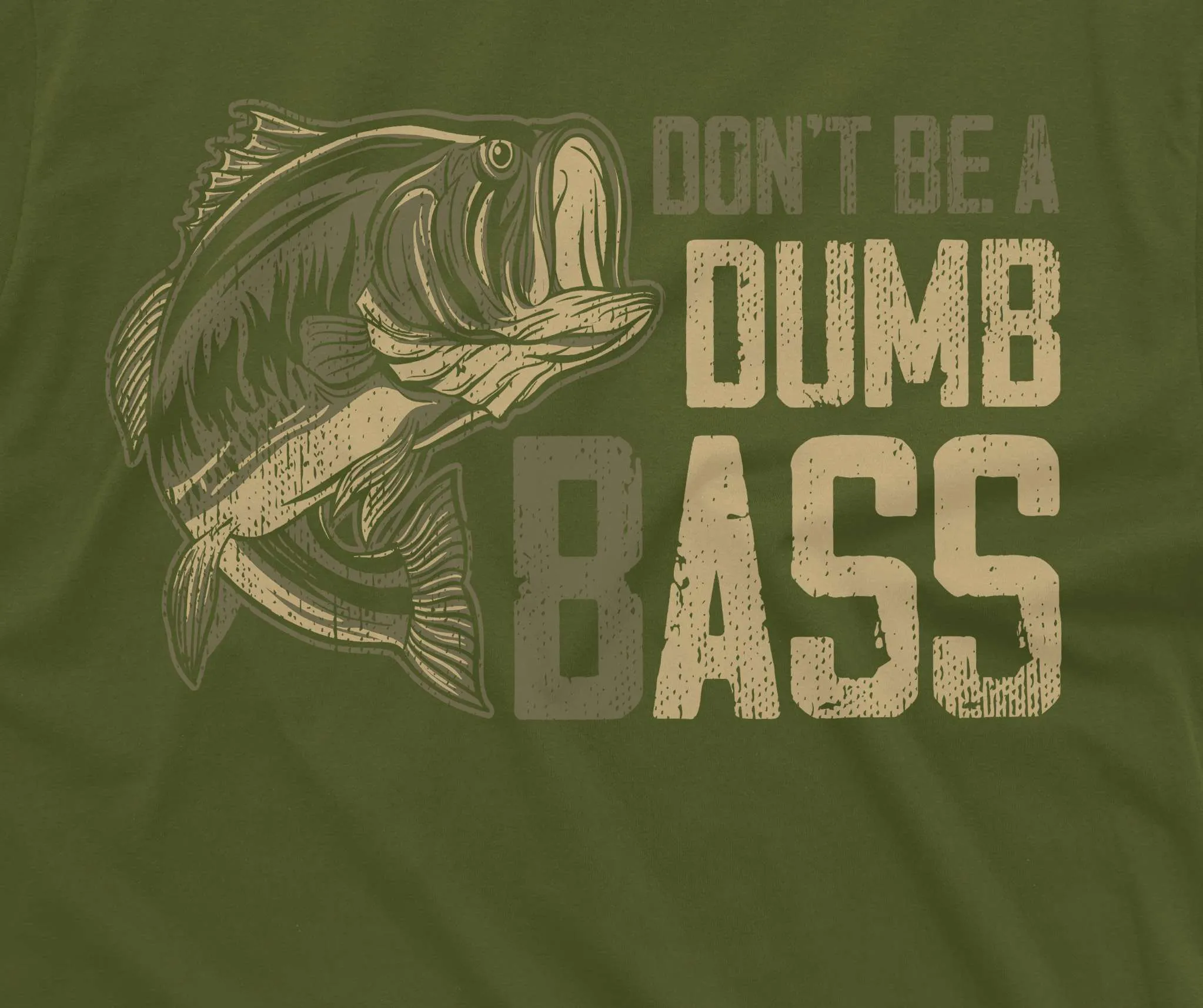 Men's funny fishing bass T-shirt don't be a dumb bass fisherman gifts birthday funny tee shirt
