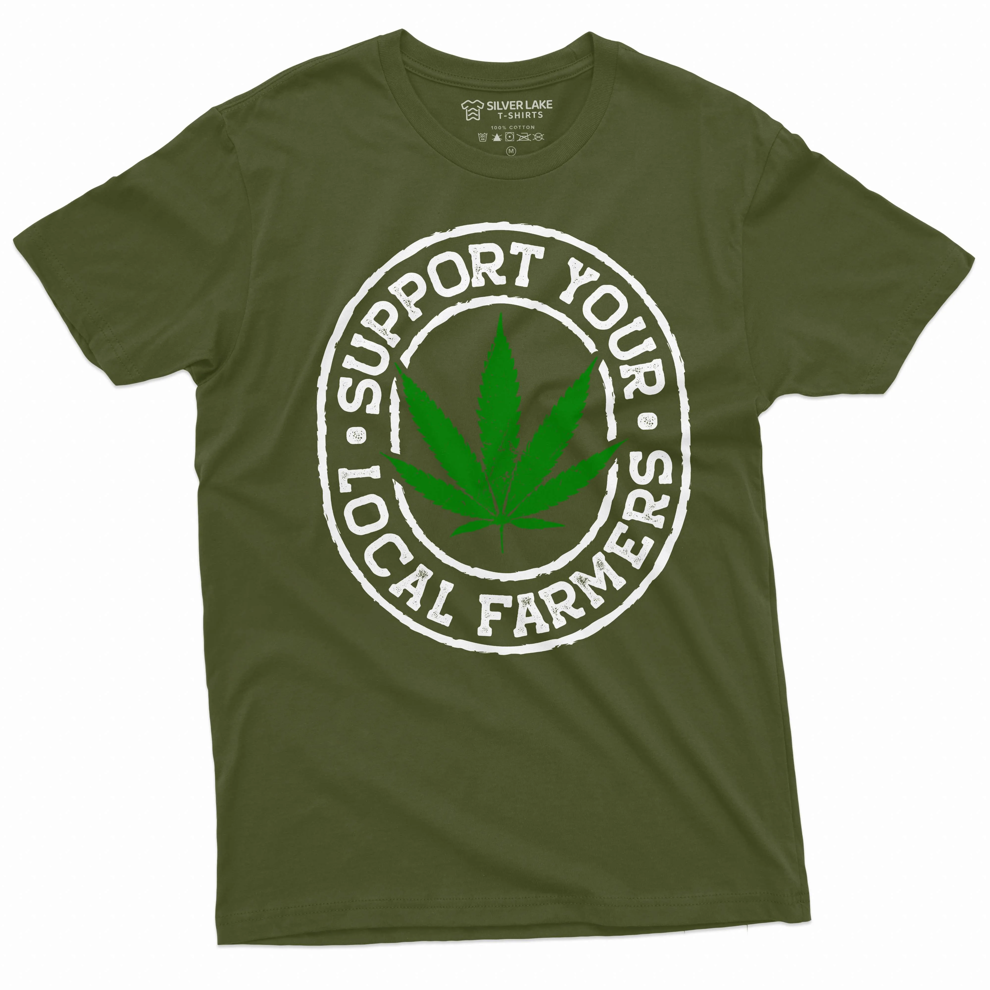 Men's Marijuana Cannabis day 420 T-shirt Support your local farmer weed tee shirt 4:20 tshirts