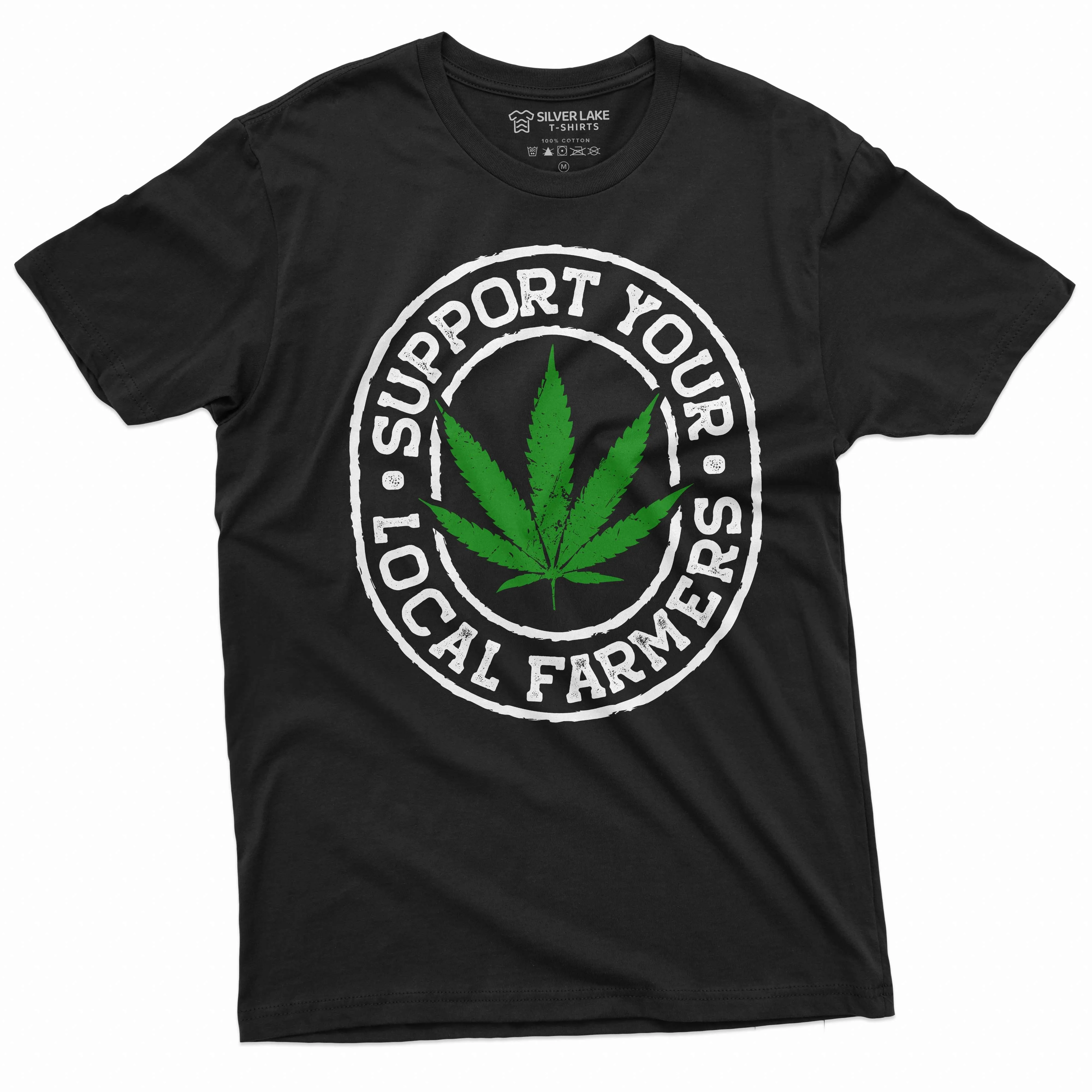 Men's Marijuana Cannabis day 420 T-shirt Support your local farmer weed tee shirt 4:20 tshirts