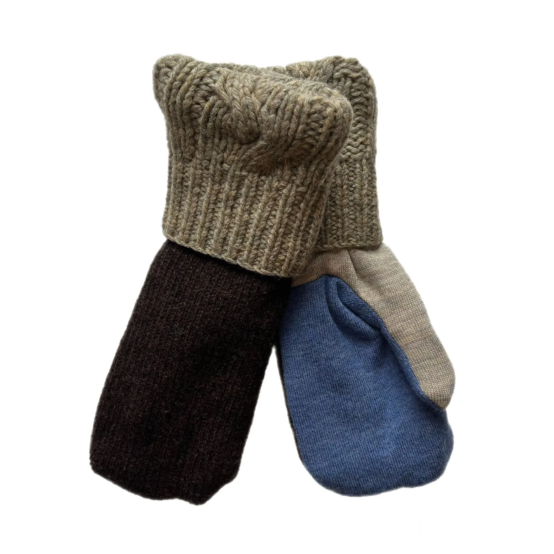 Men's Mittens Brown & Blue | 282