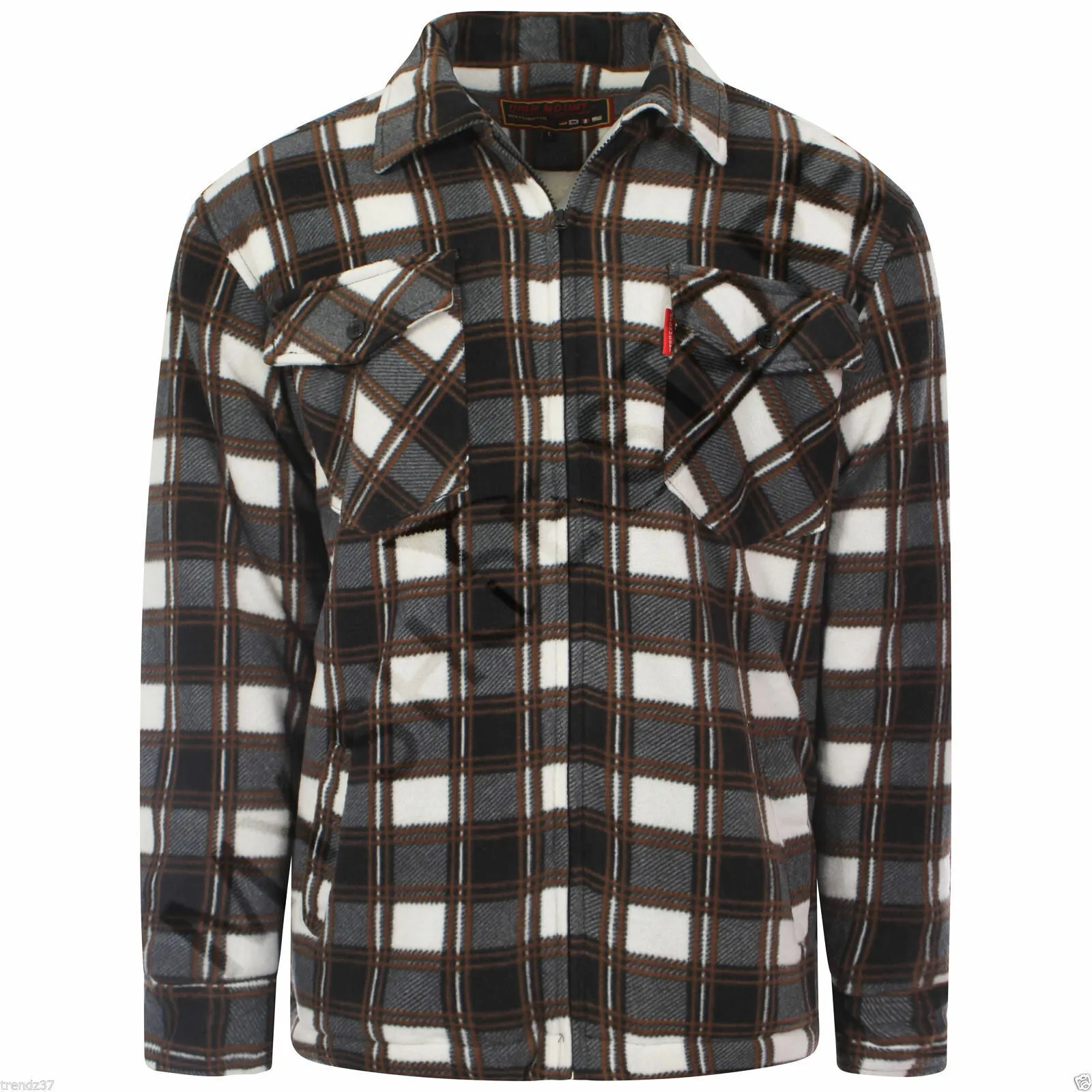 MENS PADDED SHIRT FUR LINED LUMBERJACK FLANNEL WORK JACKET WARM THICK CASUAL TOP