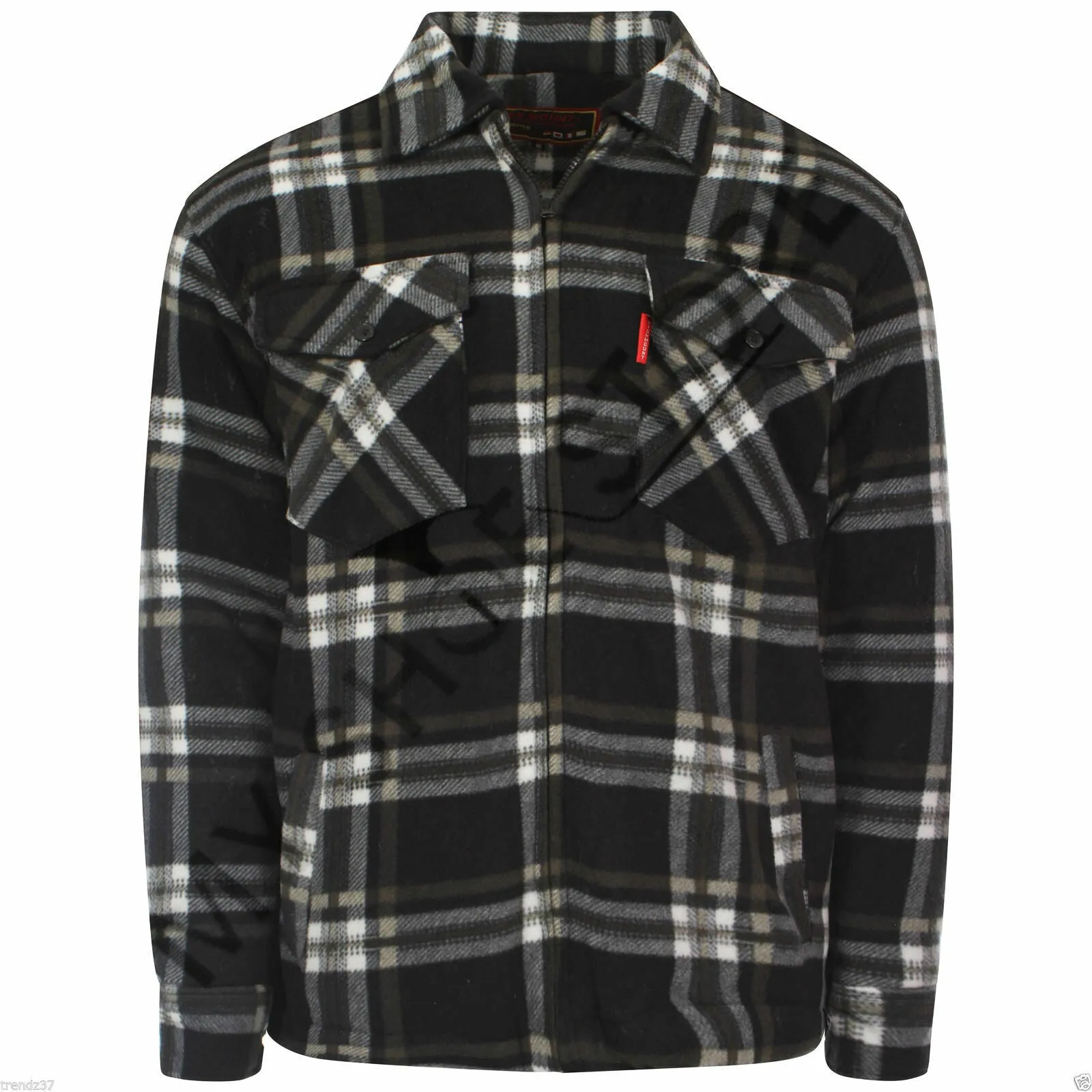 MENS PADDED SHIRT FUR LINED LUMBERJACK FLANNEL WORK JACKET WARM THICK CASUAL TOP