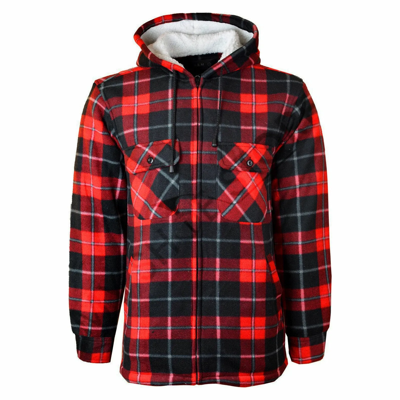 MENS PADDED SHIRT FUR LINED LUMBERJACK FLANNEL WORK JACKET WARM THICK CASUAL TOP