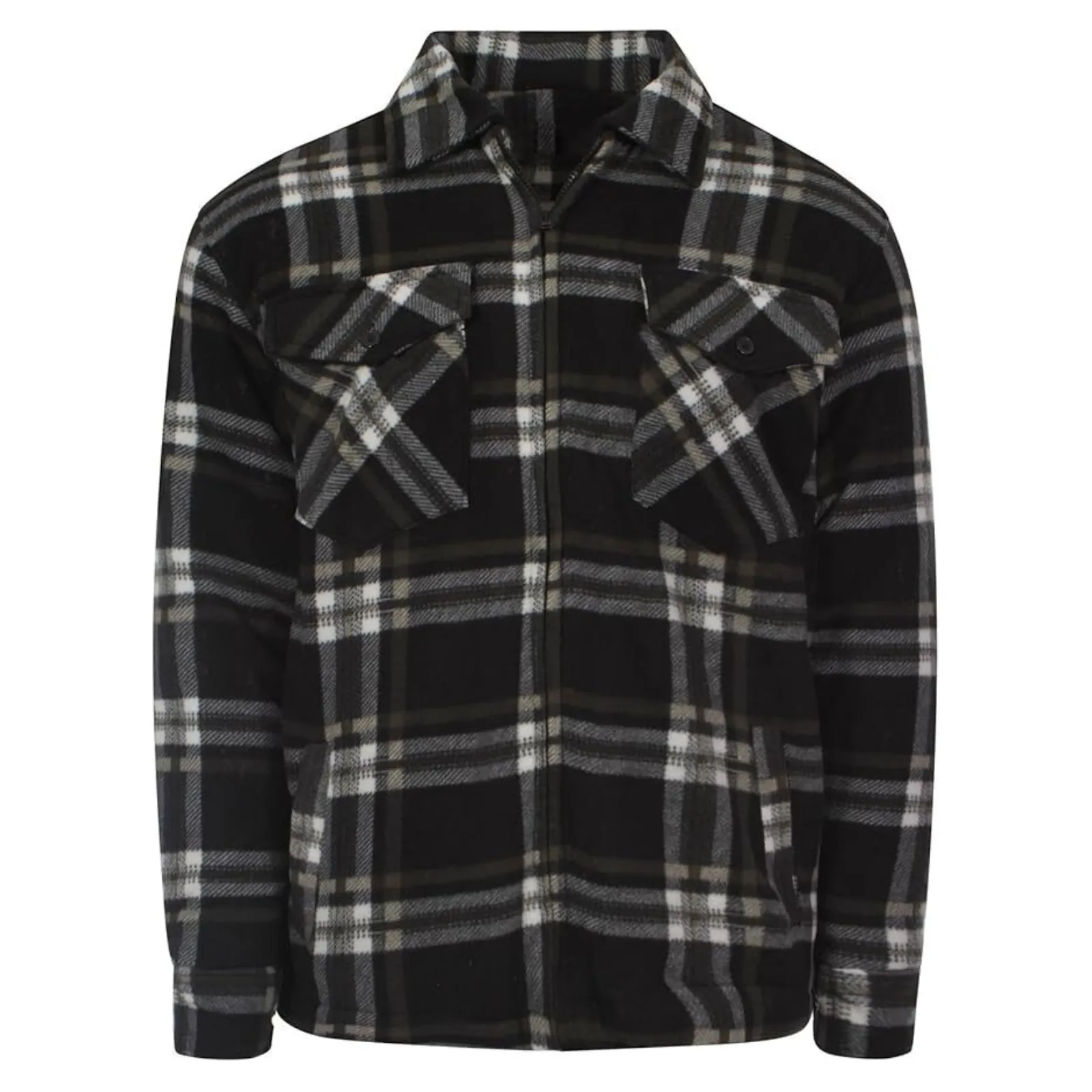 Mens Padded Shirts Lumberjack Collared Hooded Flannel Check Jacket Thick Quilted Work Wear Warm Thermal Fleece Fur Lined Top Casual Coat
