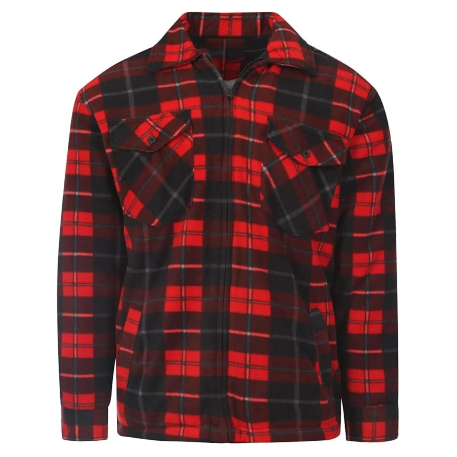 Mens Padded Shirts Lumberjack Collared Hooded Flannel Check Jacket Thick Quilted Work Wear Warm Thermal Fleece Fur Lined Top Casual Coat