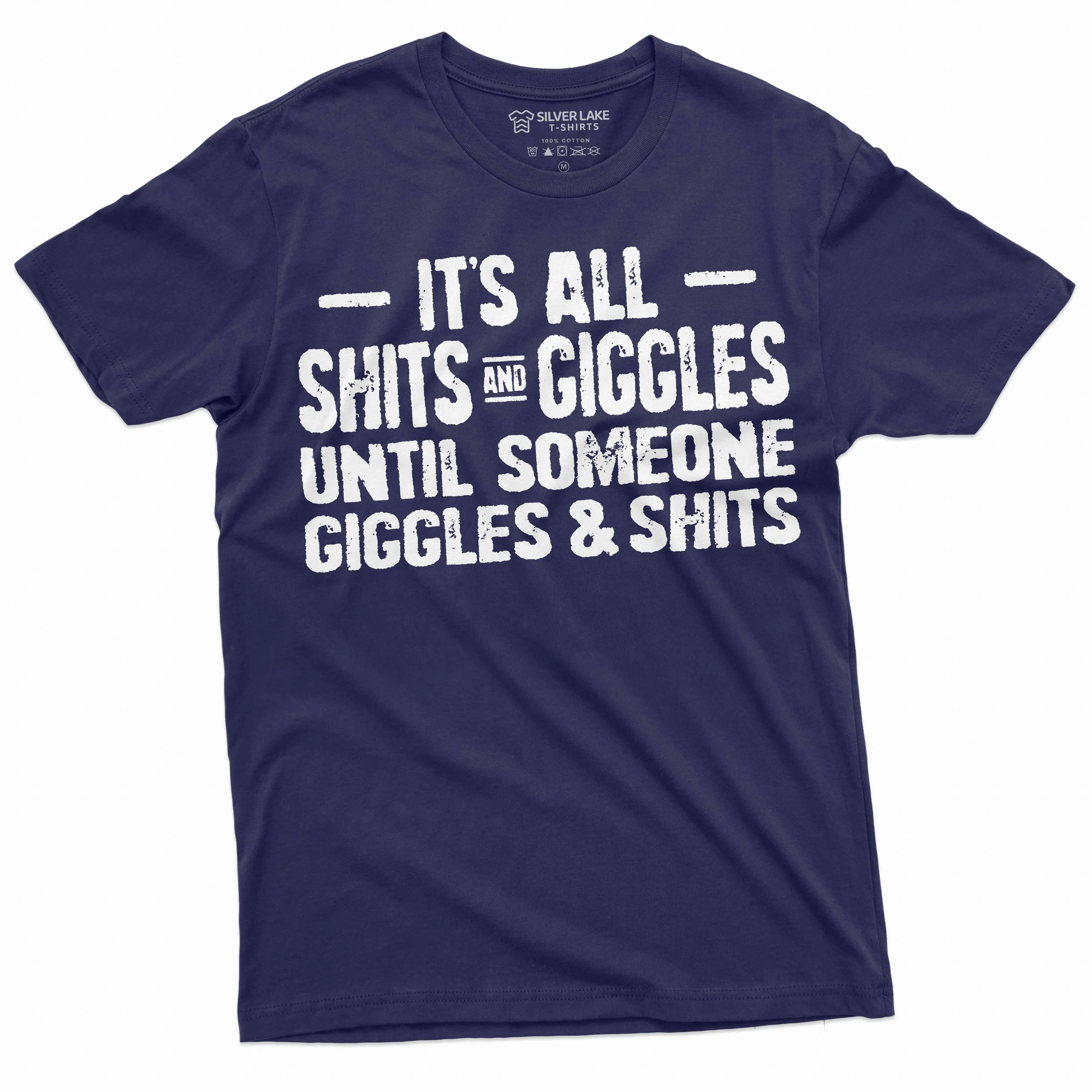 Men's sh&ts and giggles funny T-shirt giggling funny text mens tee shirt gift for him