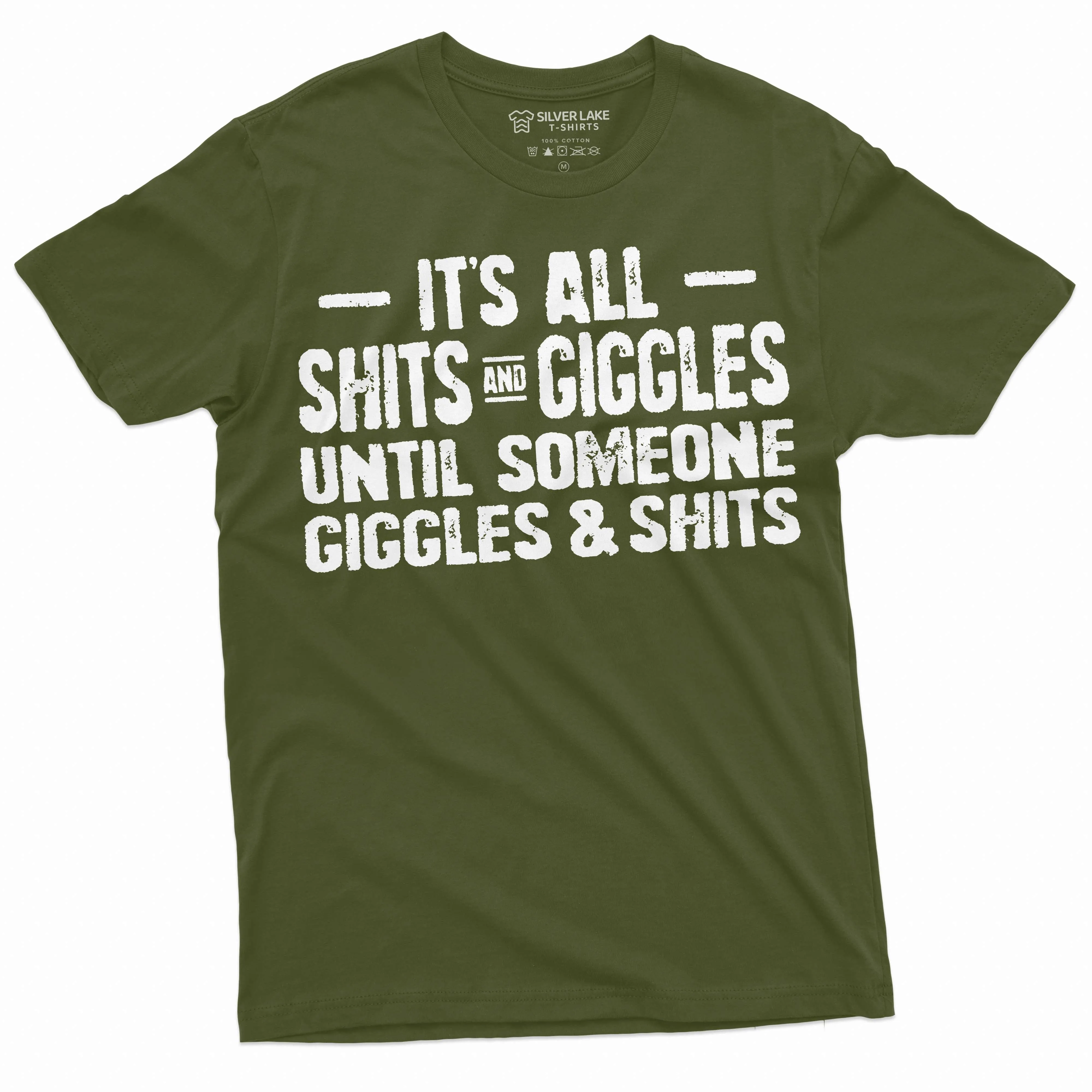 Men's sh&ts and giggles funny T-shirt giggling funny text mens tee shirt gift for him
