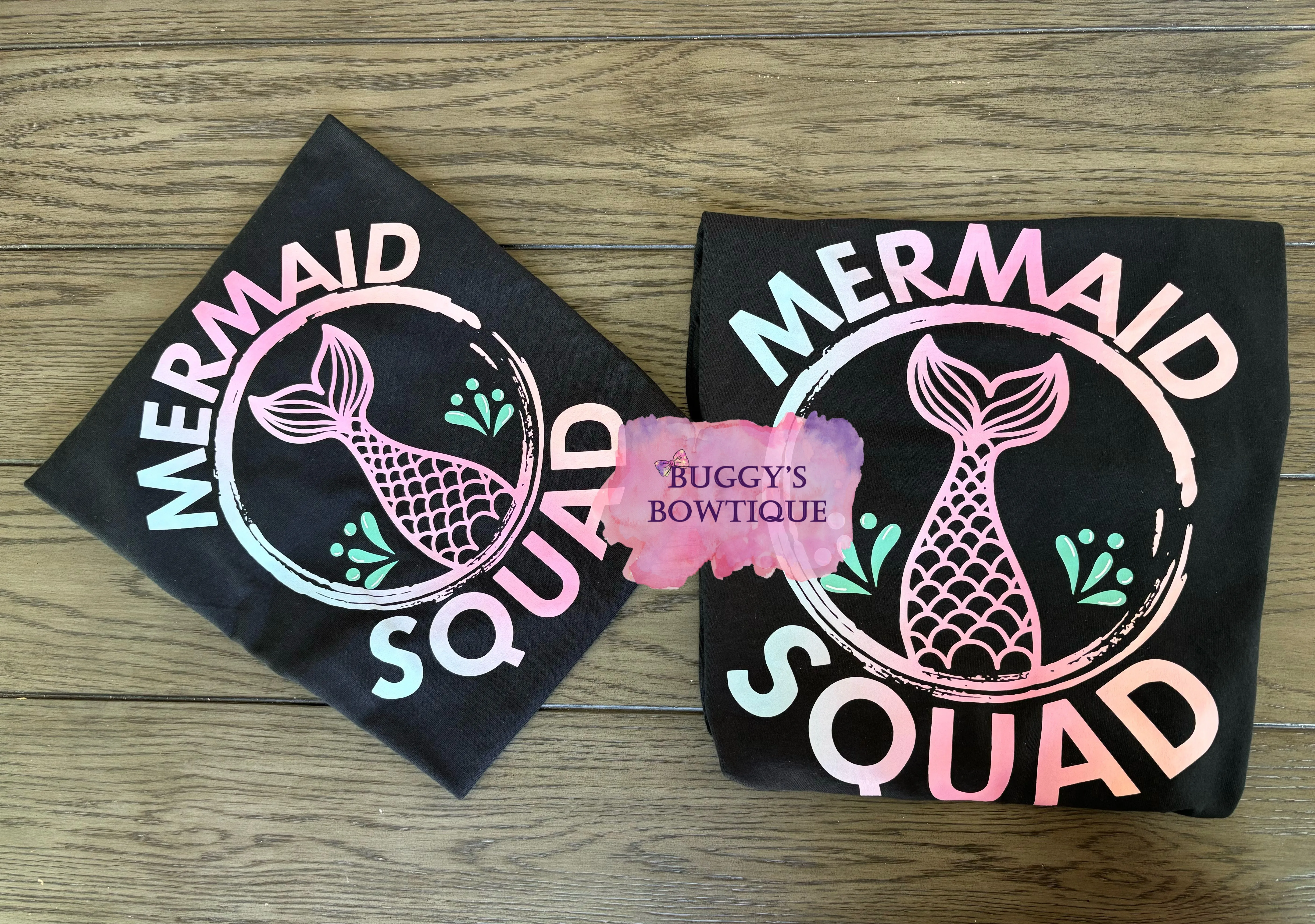 Mermaid Squad Sublimation/ DTF/ BLEACHED Shirts, Onesies, Sweatshirts- MULTIPLE COLORS