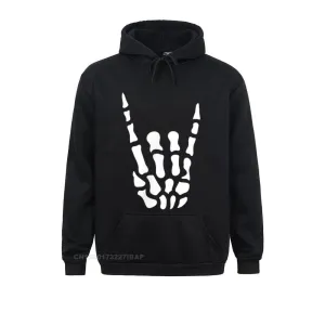 Metal Horns Skeleton Hand Hoodie